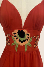 Load image into Gallery viewer, Orange Cocktail Embroidery Dress