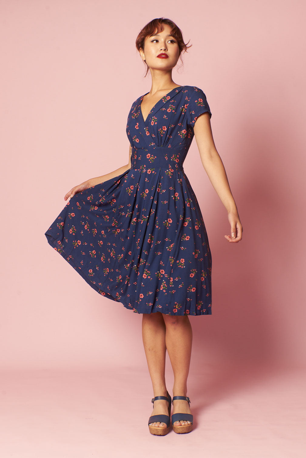 Enchanted Navy Cherry Blossom Dress Elise Design Enchanted Navy Cherry Blossom Dress Elise Design