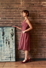 Load image into Gallery viewer, Iva Burgundy &amp; Cream Floral Linen Dress