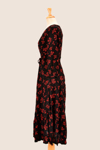 Fiorella Black & Red Long Sleeve Dress