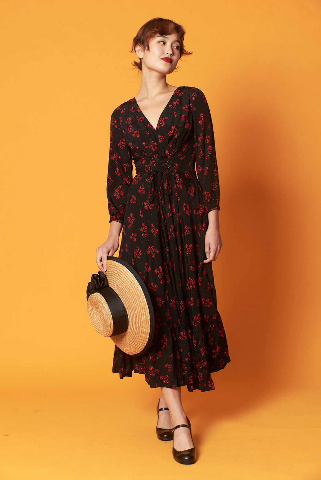 black and red long sleeve maxi dress Plus Size Maxi Dress Long Sleeve Crew Neck