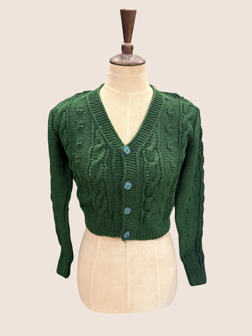 Forest Green V-Neck Cardigan – Elise Design