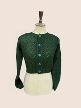Load image into Gallery viewer, Forest Green Round Neck Cardigan