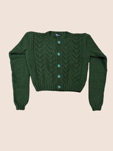Load image into Gallery viewer, Forest Green Round Neck Cardigan
