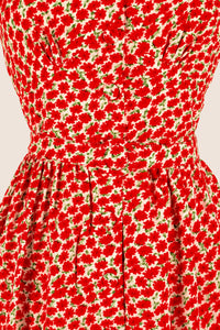 Jenny Red Carnation Floral Dress