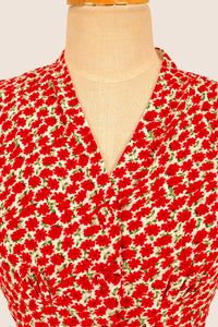 Jenny Red Carnation Floral Dress