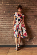 Load image into Gallery viewer, Laura Fuchsia &amp; Navy Floral Linen Dress