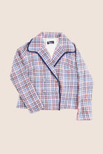Load image into Gallery viewer, Lexie Navy &amp; Coral Woven Jacket