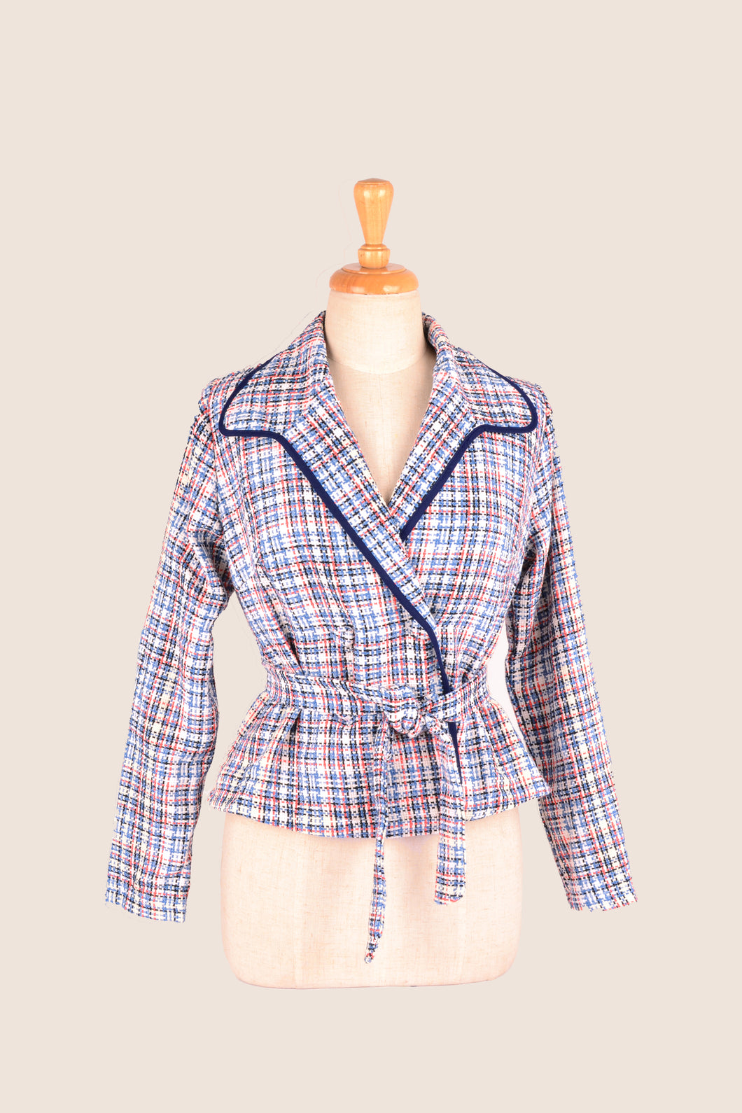 Lexie Navy & Coral Woven Jacket