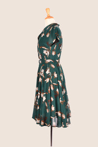 Manette Green & Brown Floral Dress