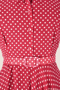 Manette Red & Cream Polka Dot Dress