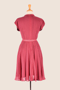 Manette Red & Cream Polka Dot Dress