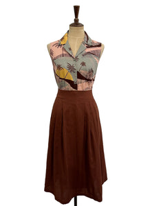 Roxy Brown Linen Skirt