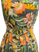 Load image into Gallery viewer, Abella Green &amp; Orange Tropical Linen Dress