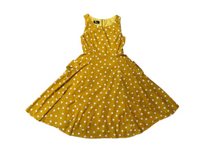 Chita Mustard & Cream Polka Dot Linen Dress