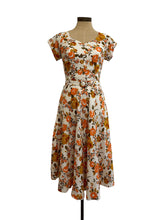 Load image into Gallery viewer, Tuscan Orange Floral Linen Dress