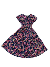 Load image into Gallery viewer, Meadow Navy &amp; Burgundy Floral Dress