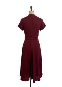 Sakura Burgundy Linen Dress