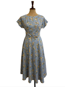 Farmhouse Green & Yellow Floral Dress