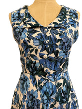 Load image into Gallery viewer, Evangeline Turquoise Floral Linen Dress