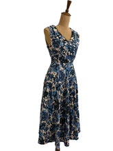 Load image into Gallery viewer, Evangeline Turquoise Floral Linen Dress