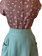 Load image into Gallery viewer, Minki Green Petite Floral Blouse