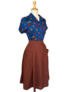 Tessie Blue Retro Blouse