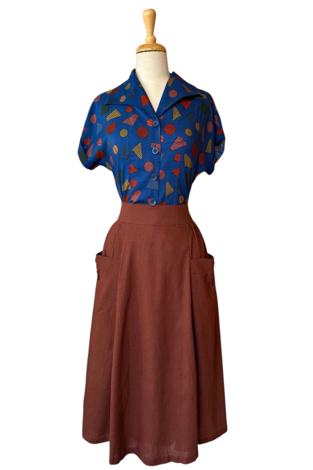 Tessie Blue Retro Blouse