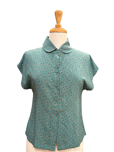 Minki Turquoise Petite Floral Blouse