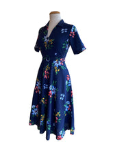 Load image into Gallery viewer, Ally Navy Denim Floral Dress