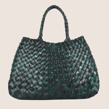 Load image into Gallery viewer, Portofino Woven Basket Bag Green