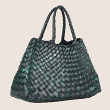 Load image into Gallery viewer, Portofino Woven Basket Bag Green