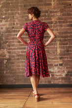 Load image into Gallery viewer, Sabe Navy &amp; Red Dandelion Dress