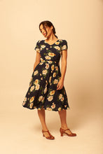 Load image into Gallery viewer, Sadie Navy &amp; Cream Peonies Floral Dress