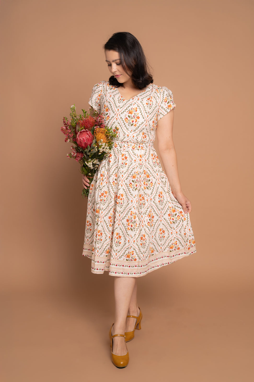 Sadie Cream Floral Dress