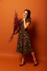Sadie Green & Fuchsia Floral Dress