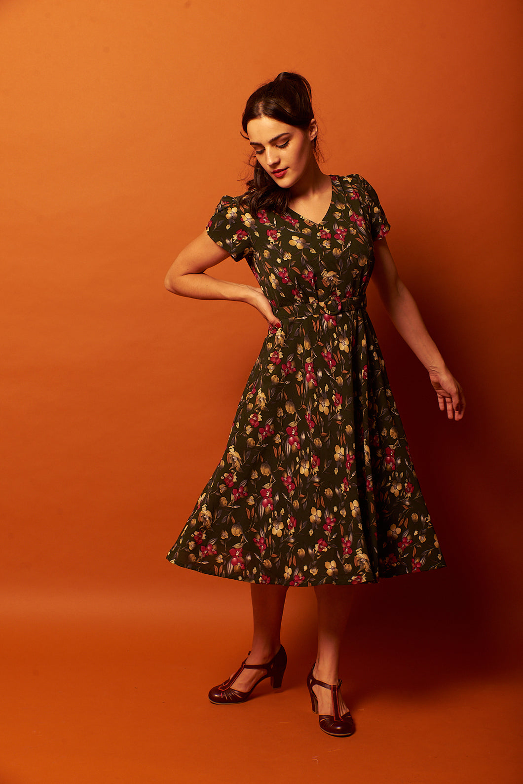 Sadie Green & Fuchsia Floral Dress Elise Design Sadie Green & Fuchsia Floral Dress Elise Design