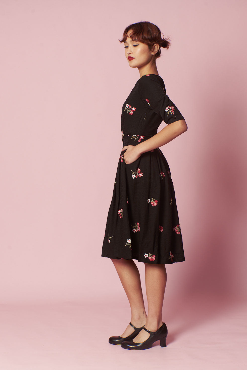 Serenity Black Embroidery Dress – Elise Design
