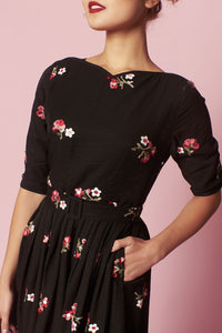 Serenity Black Embroidery Dress