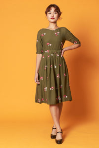 Serenity Green Embroidery Dress