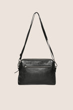 Load image into Gallery viewer, Soft Cow Leather Double Zip Comp Bag - Black