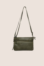 Load image into Gallery viewer, Soft Cow Leather Double Zip Comp Bag - Olive