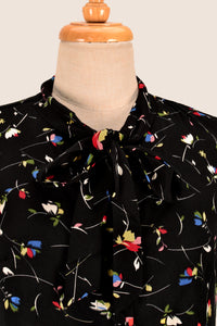 Stacy Black & Red Floral Blouse