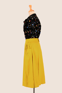 Gigi Mustard Linen Skirt