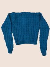 Load image into Gallery viewer, Teal Green Round Neck Cardigan