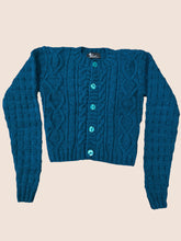 Load image into Gallery viewer, Teal Green Round Neck Cardigan
