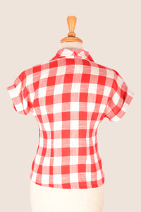 Tessie Red Gingham Blouse
