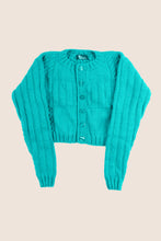 Load image into Gallery viewer, Turquoise Round Neck Cardigan