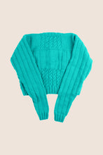 Load image into Gallery viewer, Turquoise Round Neck Cardigan