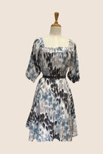 Load image into Gallery viewer, Watercolour Grey Pleated Dress 3/4 Sleeve
